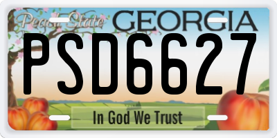 GA license plate PSD6627