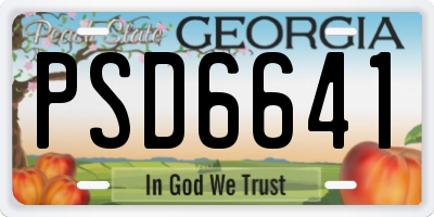 GA license plate PSD6641