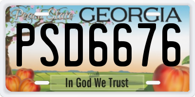 GA license plate PSD6676