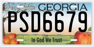 GA license plate PSD6679