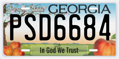 GA license plate PSD6684