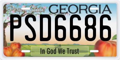GA license plate PSD6686