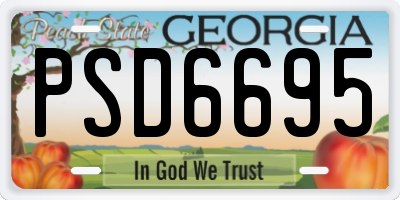 GA license plate PSD6695