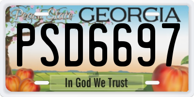 GA license plate PSD6697