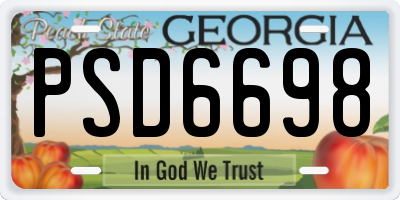 GA license plate PSD6698