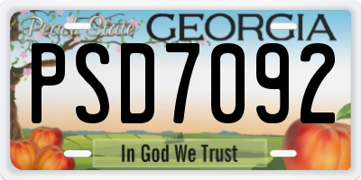 GA license plate PSD7092
