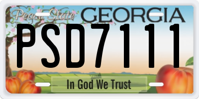 GA license plate PSD7111