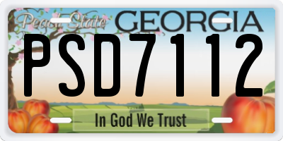 GA license plate PSD7112