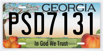 GA license plate PSD7131