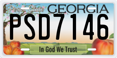 GA license plate PSD7146