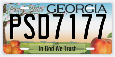 GA license plate PSD7177