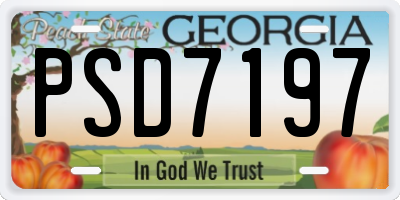 GA license plate PSD7197