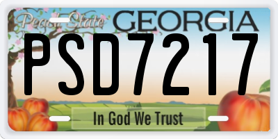 GA license plate PSD7217