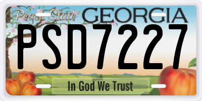 GA license plate PSD7227