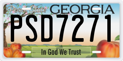 GA license plate PSD7271
