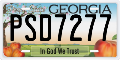 GA license plate PSD7277