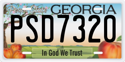 GA license plate PSD7320
