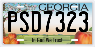 GA license plate PSD7323