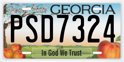 GA license plate PSD7324