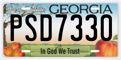 GA license plate PSD7330
