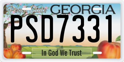 GA license plate PSD7331