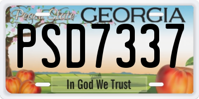 GA license plate PSD7337