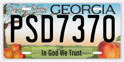 GA license plate PSD7370