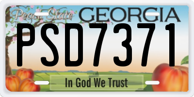 GA license plate PSD7371