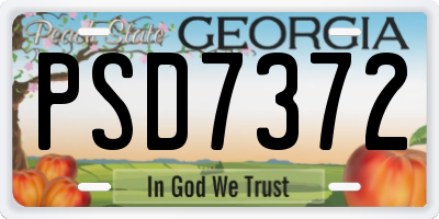 GA license plate PSD7372