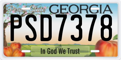 GA license plate PSD7378