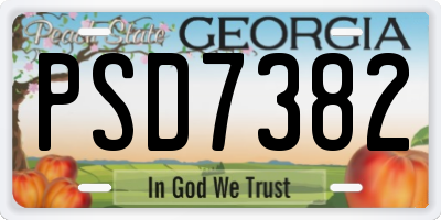 GA license plate PSD7382