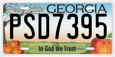 GA license plate PSD7395