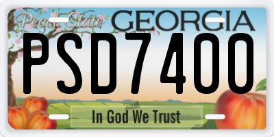 GA license plate PSD7400