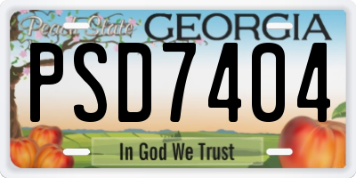 GA license plate PSD7404