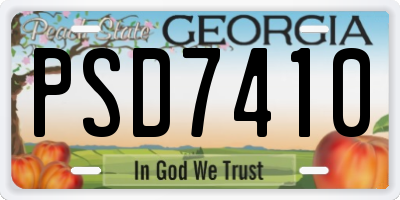 GA license plate PSD7410