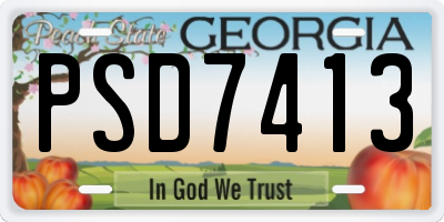 GA license plate PSD7413