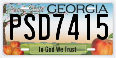GA license plate PSD7415