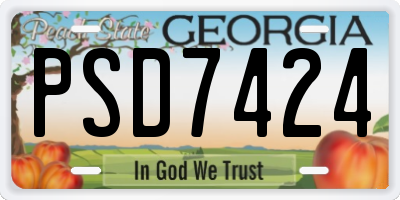 GA license plate PSD7424
