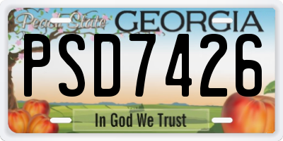 GA license plate PSD7426