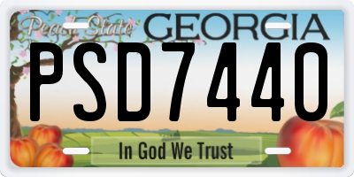 GA license plate PSD7440