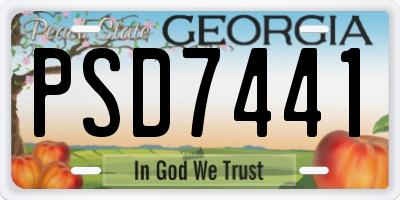GA license plate PSD7441