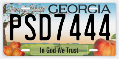 GA license plate PSD7444