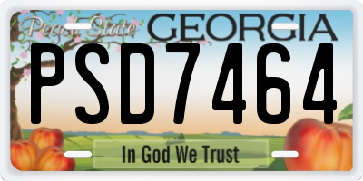 GA license plate PSD7464