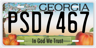 GA license plate PSD7467