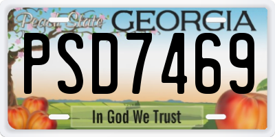 GA license plate PSD7469