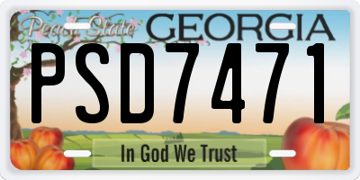 GA license plate PSD7471