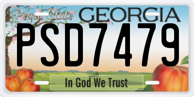 GA license plate PSD7479