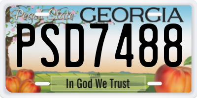 GA license plate PSD7488