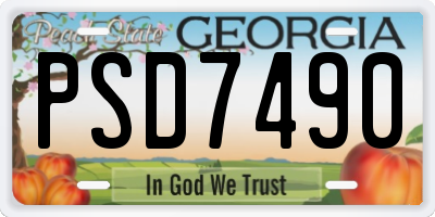 GA license plate PSD7490