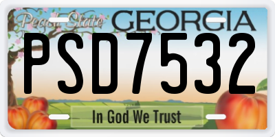 GA license plate PSD7532
